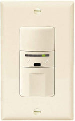 Cooper Wiring Devices - 1,000 Square Ft. Coverage, Infrared Occupancy Sensor Wall Switch - 600 at 120 V Incandescent, 600 at 120 V Fluorescent, 120 VAC, Light Almond - Exact Tool & Supply