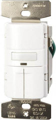 Cooper Wiring Devices - 1,000 Square Ft. Coverage, Infrared Vacancy Sensor Dual Switch - 1,000 at 120 V Incandescent, 1,000 at 120 V Fluorescent, 120 VAC, White - Exact Tool & Supply