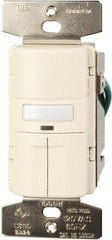 Cooper Wiring Devices - 1,000 Square Ft. Coverage, Infrared Vacancy Sensor Dual Switch - 1,000 at 120 V Incandescent, 1,000 at 120 V Fluorescent, 120 VAC, Light Almond - Exact Tool & Supply