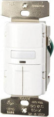 Cooper Wiring Devices - 1,000 Square Ft. Coverage, Infrared Occupancy Sensor Dual Switch - 1,000 at 120 V Incandescent, 1,000 at 120 V Fluorescent, 120 VAC, White - Exact Tool & Supply