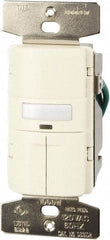 Cooper Wiring Devices - 1,000 Square Ft. Coverage, Infrared Occupancy Sensor Dual Switch - 1,000 at 120 V Incandescent, 1,000 at 120 V Fluorescent, 120 VAC, Light Almond - Exact Tool & Supply