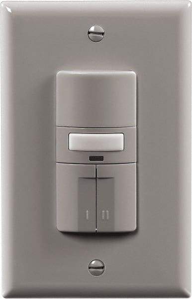 Cooper Wiring Devices - 1,000 Square Ft. Coverage, Infrared Occupancy Sensor Dual Switch - 1,000 at 120 V Incandescent, 1,000 at 120 V Fluorescent, 120 VAC, Gray - Exact Tool & Supply