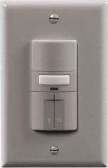 Cooper Wiring Devices - 1,000 Square Ft. Coverage, Infrared Occupancy Sensor Dual Switch - 1,000 at 120 V Incandescent, 1,000 at 120 V Fluorescent, 120 VAC, Gray - Exact Tool & Supply