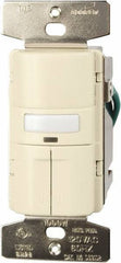 Cooper Wiring Devices - 1,000 Square Ft. Coverage, Infrared Occupancy Sensor Dual Switch - 1,000 at 120 V Incandescent, 1,000 at 120 V Fluorescent, 120 VAC, Almond - Exact Tool & Supply