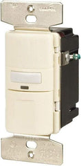 Cooper Wiring Devices - 1,000 Square Ft. Coverage, Infrared Vacancy Sensor Wall Switch - 1,000 at 120 V Incandescent, 1,000 at 120 V Fluorescent, 120 VAC, Light Almond - Exact Tool & Supply