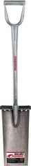 Razor-Back - 13" High x 6-1/2" Wide Square Steel Spade - 26" Long Steel D-Grip Handle, Front Turned - Exact Tool & Supply