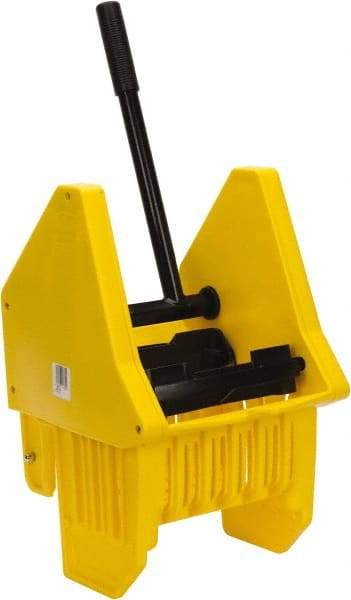 PRO-SOURCE - 32 Qt Plastic Wringer - 11-1/2" Long x 17" High x 12-1/2" Wide, Yellow, Steel Handle - Exact Tool & Supply