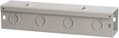 nVent Hoffman - 6" High x 6" Wide x 24" Long, Screw Mount Solid Wall Wire Duct - Gray, 8 Knockouts, Hinged Cover, Steel - Exact Tool & Supply