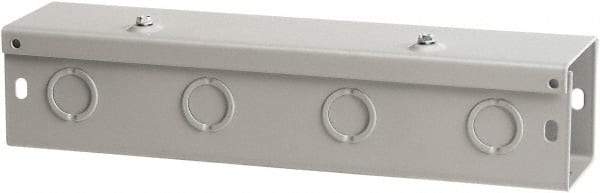 nVent Hoffman - 6" High x 6" Wide x 48" Long, Screw Mount Solid Wall Wire Duct - Gray, 16 Knockouts, Hinged Cover, Steel - Exact Tool & Supply
