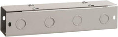 nVent Hoffman - 6" High x 6" Wide x 24" Long, Screw Mount Solid Wall Wire Duct - Gray, 8 Knockouts, Flat Cover, Steel - Exact Tool & Supply