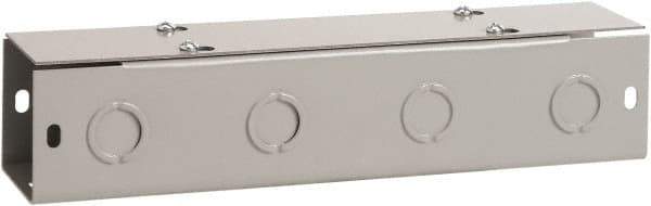 nVent Hoffman - 6" High x 6" Wide x 60" Long, Screw Mount Solid Wall Wire Duct - Gray, 20 Knockouts, Flat Cover, Steel - Exact Tool & Supply