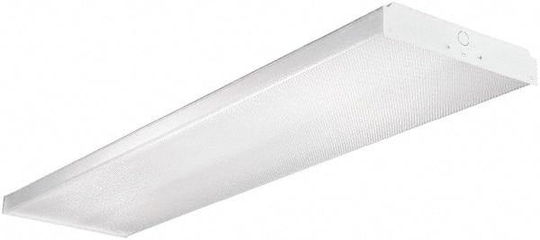 Cooper Lighting - 4 Lamp, 4 Ft. Long, 32 Watt, Surface Mounted, Fluorescent Lamp Wraparound Light Fixture - 120-277 Volt, Electronic Ballast - Exact Tool & Supply