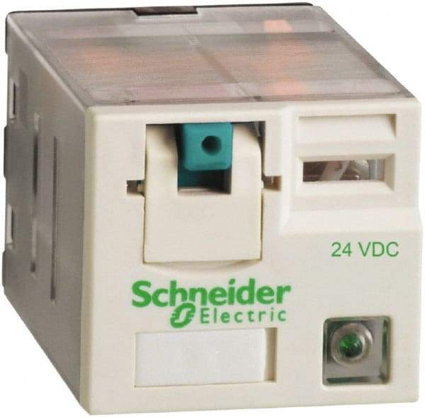 Square D - 11 Pins, Ice Cube Electromechanical Plug-in General Purpose Relay - 15 Amp at 277 V, 3PDT, 24 VDC, 31mm Wide x 39mm High x 27mm Deep - Exact Tool & Supply