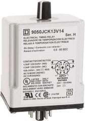 Square D - 8 Pin, 999 hr Delay, DPDT Time Delay Relay - 10 Contact Amp, 24 VAC/VDC - Exact Tool & Supply