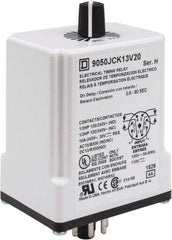 Square D - 8 Pin, 1 min Delay, Multiple Range DPDT Time Delay Relay - 10 Contact Amp, 110 VDC & 120 VAC - Exact Tool & Supply