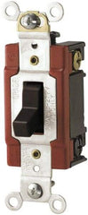 Cooper Wiring Devices - 3 Pole, 120 to 277 VAC, 20 Amp, Industrial Grade, Toggle, Wall and Dimmer Light Switch - 1.3 Inch Wide x 4.19 Inch High, Fluorescent - Exact Tool & Supply