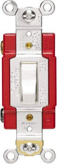 Cooper Wiring Devices - 1 Pole, 120 to 277 VAC, 20 Amp, Industrial Grade, Toggle, Wall and Dimmer Light Switch - 1.3 Inch Wide x 4.19 Inch High, Fluorescent - Exact Tool & Supply