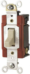 Cooper Wiring Devices - 1 Pole, 120 to 277 VAC, 20 Amp, Specification Grade, Toggle, Wall and Dimmer Light Switch - Exact Tool & Supply