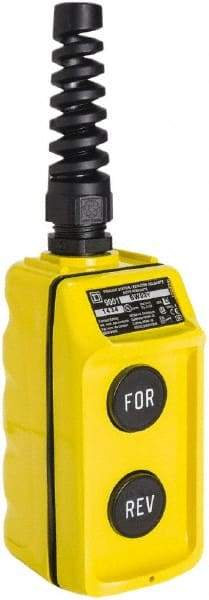 Schneider Electric - 2 Operator, Pushbutton Pendant Control Station - Forward-Reverse (Legend), Momentary Switch, 2NO Contact, NEMA 4 - Exact Tool & Supply