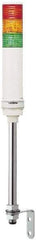 Square D - Red, Green & Orange LED Flashing & Steady Stackable Tower Light with Buzzer - 70 to 85 dB, Tube Mount, IP23 (Vertical Surface), IP54 (Flat Surface), 24 VAC/VDC, 14 to 122°F - Exact Tool & Supply