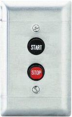 Schneider Electric - 2 Operator, Flush Pushbutton Control Station - Start-Stop (Legend), Momentary Switch, NO/NC Contact, NEMA 1 - Exact Tool & Supply