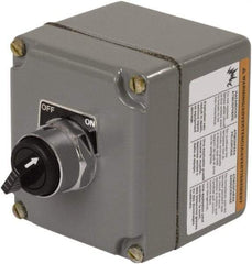 Square D - 30mm, 1 Operator, Knob Operated, Selector Switch Control Station with Off, On Legend - NO/NC Contact, Maintained (MA), 600 VAC, 10 Amp - Exact Tool & Supply