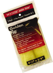 Wooster Brush - 3/8" Nap, 4-1/2" Wide Paint Mini Roller Covers - Medium Texture, Synthetic Knit - Exact Tool & Supply