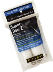 Wooster Brush - 3/8" Nap, 4-1/2" Wide Paint Mini Roller Covers - Medium Texture, Woven - Exact Tool & Supply