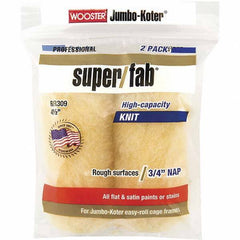 Wooster Brush - 3/4" Nap, 4-1/2" Wide Paint Mini Roller Covers - Rough Texture, Synthetic Knit - Exact Tool & Supply
