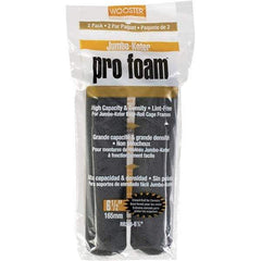 Wooster Brush - 3/8" Nap, 6-1/2" Wide Paint Mini Roller Covers - Smooth Texture, Foam - Exact Tool & Supply