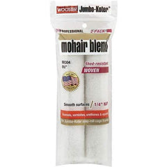 Wooster Brush - 1/4" Nap, 6-1/2" Wide Paint Mini Roller Covers - Smooth Texture, Mohair Blend - Exact Tool & Supply