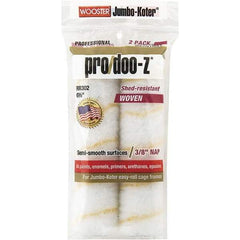 Wooster Brush - 3/8" Nap, 6-1/2" Wide Paint Mini Roller Covers - Medium Texture, Woven - Exact Tool & Supply