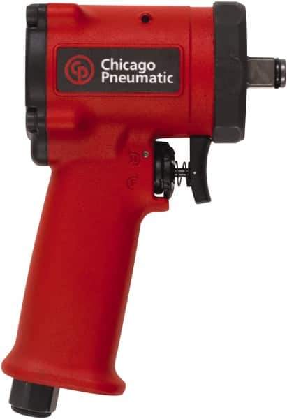 Chicago Pneumatic - 1/2" Drive, 9,000 RPM, 450 Ft/Lb Torque Impact Wrench - Pistol Grip Handle, 1,400 IPM, 19.6 CFM, 90 psi, 1/4" NPT Inlet - Exact Tool & Supply