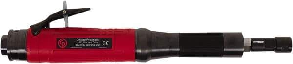 Chicago Pneumatic - 1/4" Collet, Straight Handle, Air Extended Length Die Grinder - 28,000 RPM, Rear Exhaust, 31.8 CFM, 0.8 hp, 90 psi, 9.5mm Inlet - Exact Tool & Supply