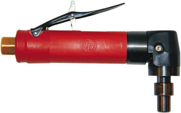 Chicago Pneumatic - 1/4" Collet, Angle Handle, Air Angle Die Grinder - 12,000 RPM, Rear Exhaust, 16.9 CFM, 0.5 hp, 90 psi, 6.35mm Inlet - Exact Tool & Supply