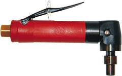 Chicago Pneumatic - 1/4" Collet, Angle Handle, Air Angle Die Grinder - 12,000 RPM, Rear Exhaust, 16.9 CFM, 0.5 hp, 90 psi, 6.35mm Inlet - Exact Tool & Supply
