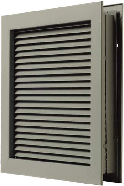 National Guard Products - 19" Wide x 19" High, Solid Steel Louver - 18" Opening Width, 18" Opening Height - Exact Tool & Supply