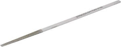 Strauss - 6.69" OAL Medium Flat Needle Diamond File - 0.157" Wide x 0.09" Thick, 1.97 LOC, Gray, 126 Grit - Exact Tool & Supply