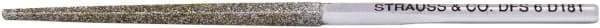 Strauss - 3.346" OAL Fine Square Needle Diamond File - 0.102" Wide x 0.102" Thick, 1.77 LOC, Gray, 91 Grit - Exact Tool & Supply