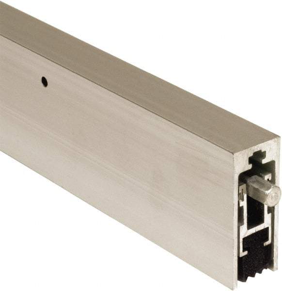 National Guard Products - 0.6667" Back Strip Brush Width, Aluminum Automatic Door Bottom Sweep - 1" Bristle Length, Neoprene, 2" OAL, 2" High, Anodized Alum Coated - Exact Tool & Supply