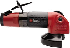 Chicago Pneumatic - 4" Wheel Diam, 12,000 RPM, Pneumatic Angle & Disc Grinder - 3/8-24 Spindle, 36 CFM, Rear Exhaust - Exact Tool & Supply