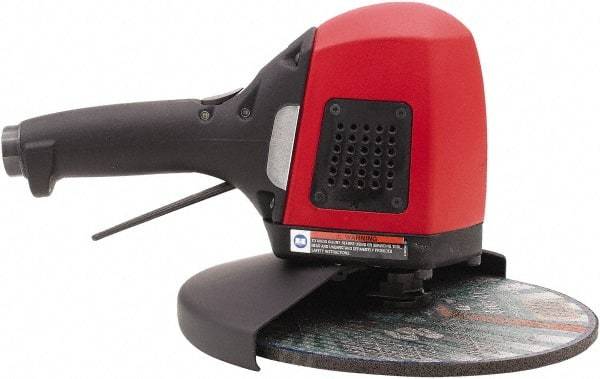 Chicago Pneumatic - 9" Wheel Diam, 6,500 RPM, Pneumatic Angle & Disc Grinder - 5/8-11 Spindle, 93 CFM, Side Exhaust - Exact Tool & Supply