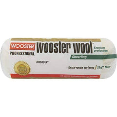 Wooster Brush - 1-1/4" Nap, 9" Wide Paint Roller - Extra-Rough Texture, Lambswool - Exact Tool & Supply