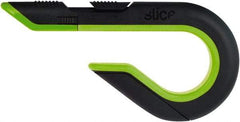 Slice - Retractable Utility Knife - Black & Green Non-Slip Comfort Handle, 1 Blade Included - Exact Tool & Supply