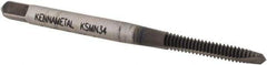 Kennametal - #4-40, 2 Flute, TiN/CrC/C Finish, Vanadium High Speed Steel Spiral Point Tap - Plug Chamfer, Right Hand Thread, 1-7/8" OAL, 13mm Thread Length, 3.58mm Shank Diam, 2B/3B Class of Fit, Series GOtap - Exact Tool & Supply