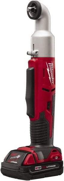 Milwaukee Tool - 3/8" Drive 18 Volt Inline Cordless Impact Wrench & Ratchet - 1,500/2,250 RPM, 0 to 3,400 BPM, 30/60 Ft/Lb Torque, 1 Lithium-Ion Battery Included - Exact Tool & Supply