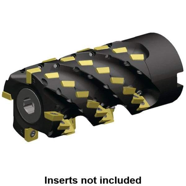 Kennametal - 28 Inserts, 50mm Cut Diam, 27mm Arbor Diam, 51mm Max Depth of Cut, Indexable Square-Shoulder Face Mill - 0° Lead Angle, 76mm High, SD.. 09T3.. Insert Compatibility, Through Coolant, Series 5230VS09 - Exact Tool & Supply