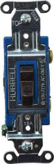 Hubbell Wiring Device-Kellems - 1 Pole, 120 to 277 VAC, 15 Amp, Industrial Grade, Toggle, Wall and Dimmer Light Switch - Exact Tool & Supply