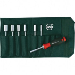 Wiha - 8 Piece, 5 to 10mm Nut Driver Set - Standard Shaft, Cushion Grip Handle - Exact Tool & Supply
