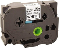 Brother - 1" Wide x 314.4" Long, White Plastic/Paper Tape Cassette - For Label Maker - Exact Tool & Supply